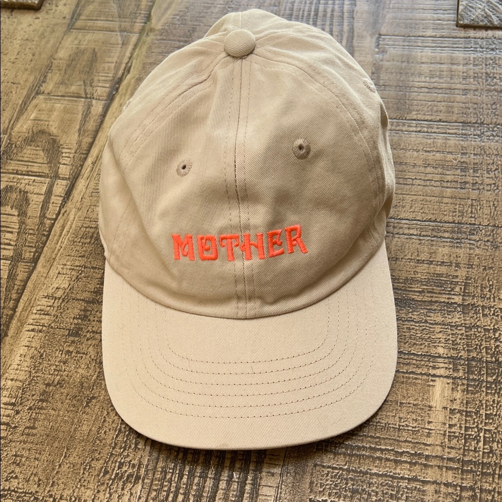 MOTHER Beige Embroidered Baseball Cap